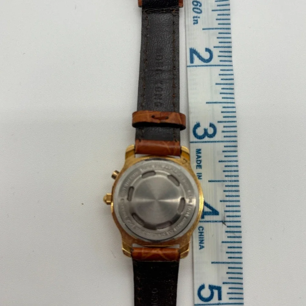 Armitron Me Sing Taz Musical Quartz‎ Watch Unisex Gold Tone Leather